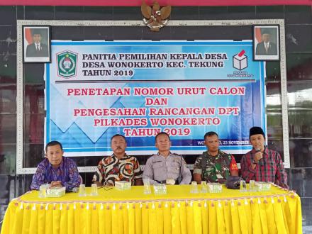 PENETAPAN NOMOR URUT CALON KEPALA DESA WONOKERTO